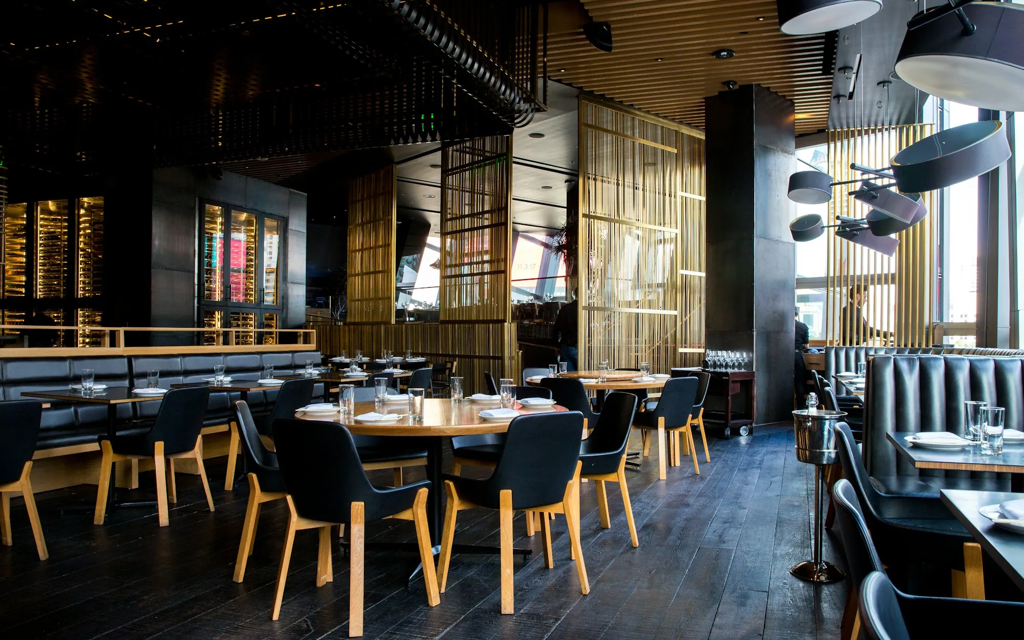 A refined restaurant table set for dinner