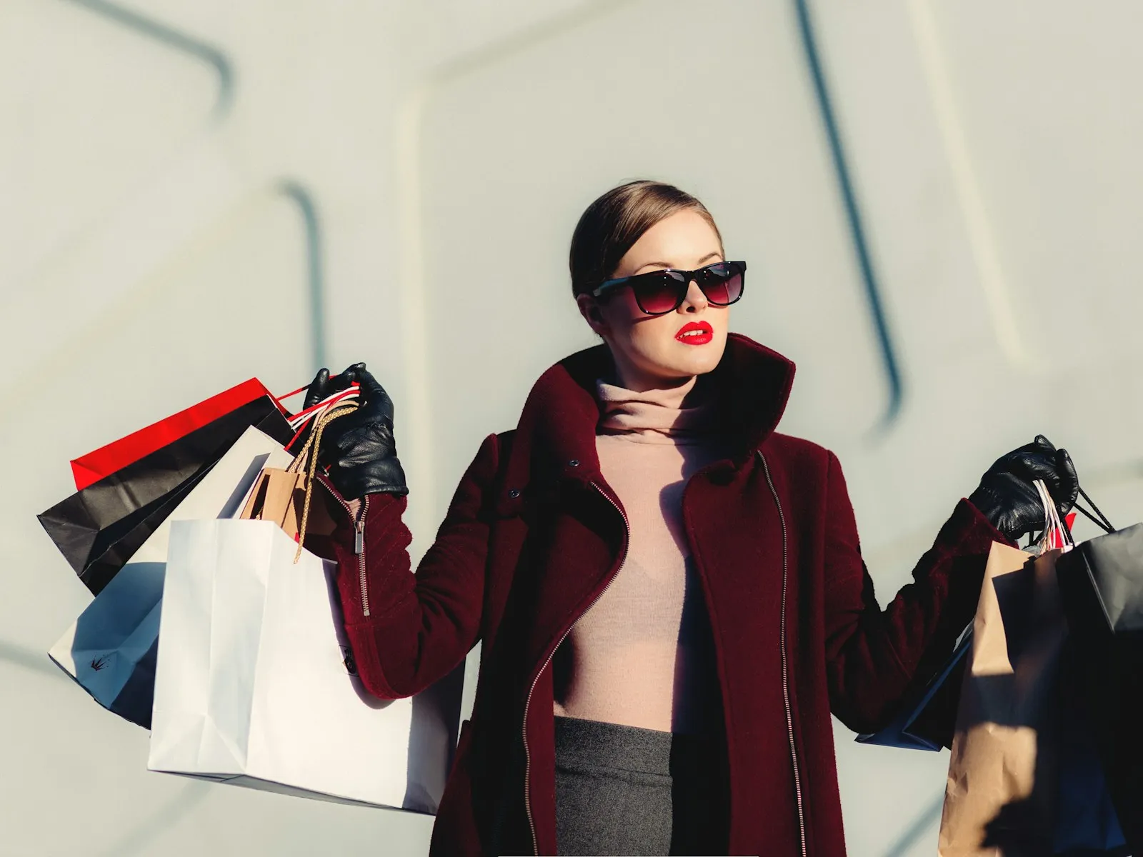 A tailored fashion look photographed in soft light
