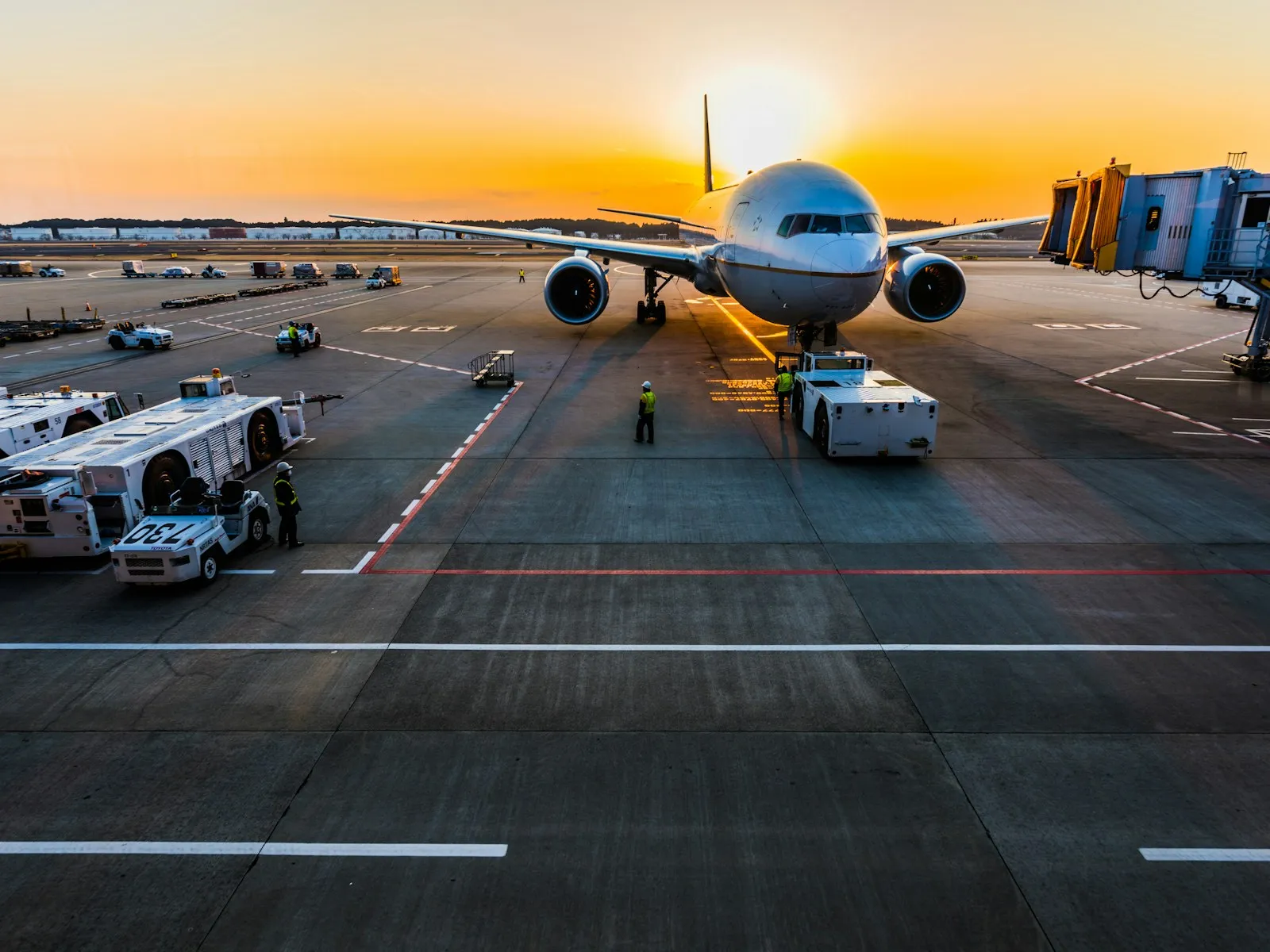 A private aircraft detail photographed at dusk